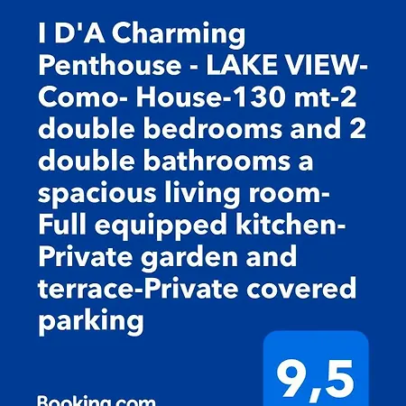 I D'A Charming Penthouse - Lake View- Como- House-130 Mt-2 Double Bedrooms And 2 Double Bathrooms A Spacious Living Room-Full Equipped Kitchen-Private Garden And Terrace-Private Covered Parking-2